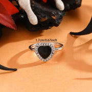 Exaggerated Gun Black Snake Set Of 4 Zircon Rings