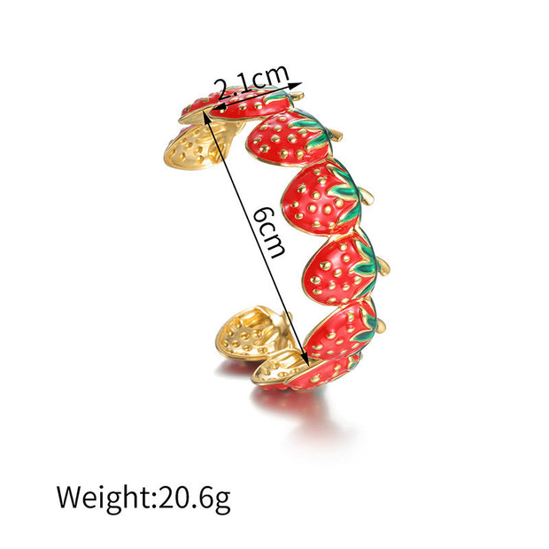 Fashion Personality Stainless Steel Strawberry Drip Bracelet