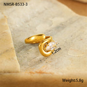 Special-interest Design Non-fading Inlaid Zircon Stainless Steel Ring