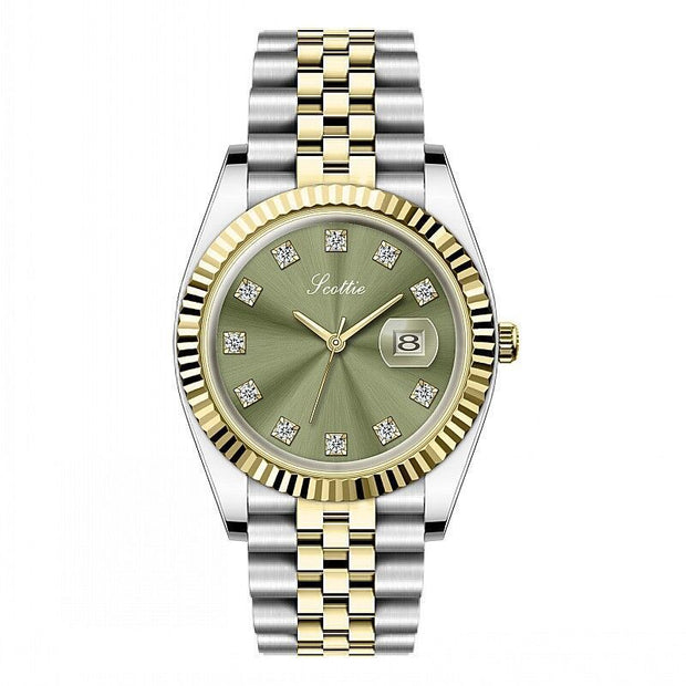 Women's Simple Elegant Solid Steel Belt Calendar Watch