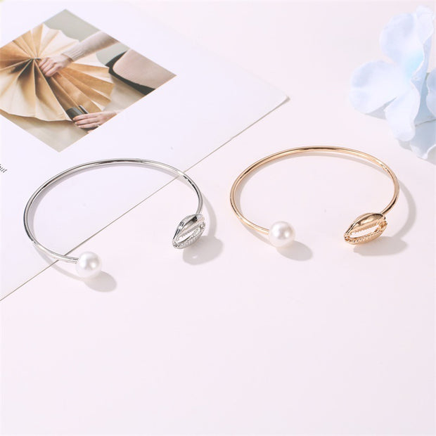 Simple Temperamental All-match Pearl Opening Bracelet