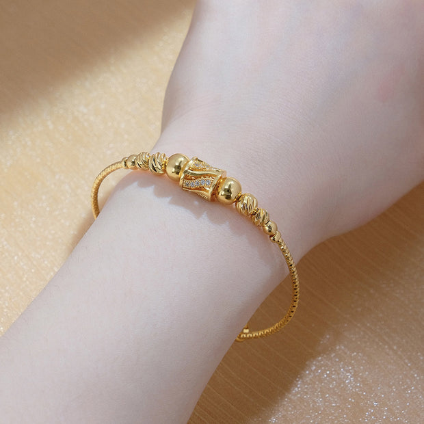 Round Spherical African Arabic Gold Women's Bracelet